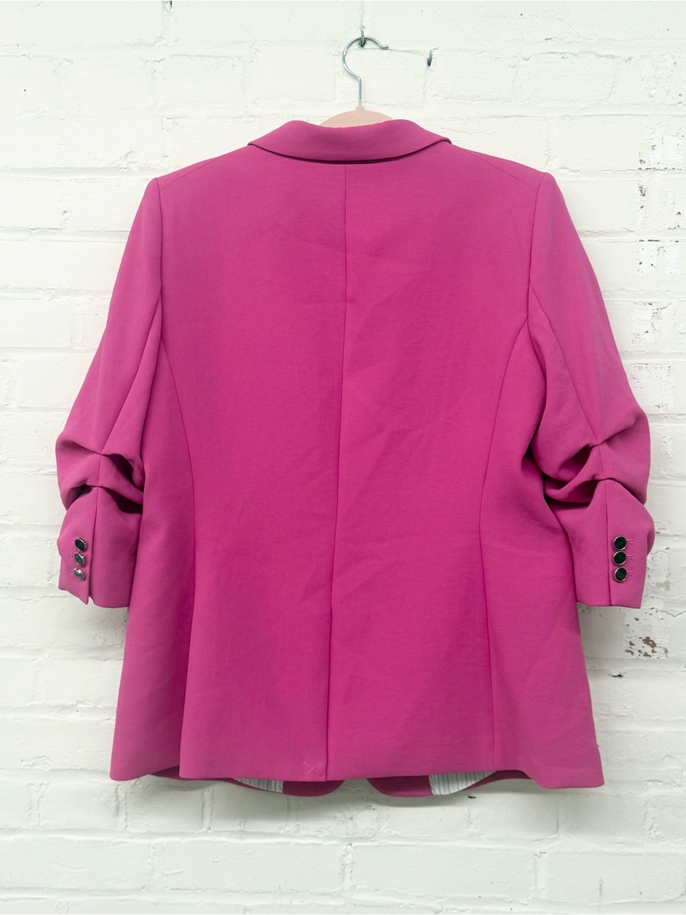NWT DKNY Ruched 3/4 Sleeve Blazer Pink Size 16 - Picture 8 of 8